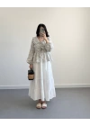 HAKİ ÇİZGİLİ BEBE YAKA PÜSKÜL BLUZ