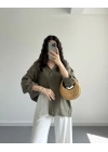 HAKİ DÜŞÜK OMUZLU GÖMLEK