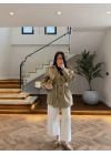 HAKİ EKOSE PELERİNLİ ARA BOY TRENCH -7797