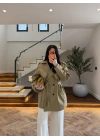 HAKİ EKOSE PELERİNLİ ARA BOY TRENCH -7797
