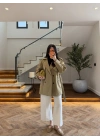 HAKİ EKOSE PELERİNLİ ARA BOY TRENCH -7797