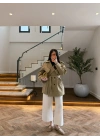 HAKİ EKOSE PELERİNLİ ARA BOY TRENCH -7797