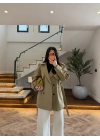 HAKİ EKOSE PELERİNLİ ARA BOY TRENCH -7797