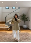 HAKİ EKOSE PELERİNLİ ARA BOY TRENCH -7797