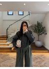 HAKİ EKOSE PİLELİ BUMBER CEKET -7840