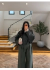 HAKİ EKOSE PİLELİ BUMBER CEKET -7840