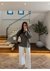 HAKİ GENİŞ YAKA TUNİK-5528