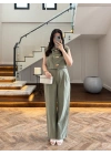 YEŞİL GOLD DÜĞMELİ TAKIM -9177