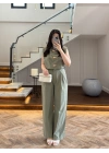 YEŞİL GOLD DÜĞMELİ TAKIM -9177
