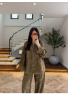 HAKİ JAKARLI KİMONO TAKIM-51479