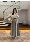HAKİ KEMERLİ ETEKLİ PANTOLON-51354