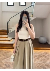 HAKİ KEMERLİ ETEKLİ PANTOLON-51354