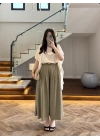 HAKİ KEMERLİ PİLELİ PANTOLON-51419