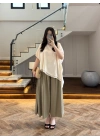 HAKİ KEMERLİ PİLELİ PANTOLON-51419