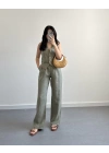 HAKİ KETEN MASKÜLEN YELEK PANTOLON TAKIM