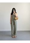 HAKİ KETEN MASKÜLEN YELEK PANTOLON TAKIM