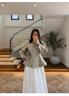 HAKİ KONTRAST YAKALI CEKET-7755