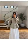 HAKİ KONTRAST YAKALI CEKET-7755
