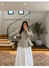 HAKİ KONTRAST YAKALI CEKET-7755