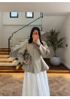 HAKİ KONTRAST YAKALI CEKET-7755