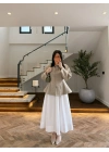 HAKİ KONTRAST YAKALI CEKET-7755