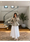 HAKİ KONTRAST YAKALI CEKET-7755