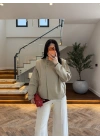 HAKİ KRUVAZE ASİMETRİK CEKET -7775