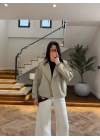 HAKİ KRUVAZE ASİMETRİK CEKET -7775