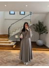 HAKİ KULPLU BAĞCIKLI ELBİSE-2417