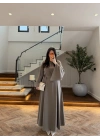 HAKİ KULPLU BAĞCIKLI ELBİSE-2417