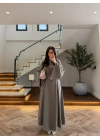HAKİ KULPLU BAĞCIKLI ELBİSE-2417