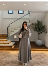 HAKİ KULPLU BAĞCIKLI ELBİSE-2417
