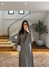 HAKİ KULPLU BAĞCIKLI ELBİSE-2417