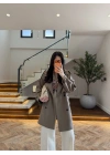 HAKİ KUŞAKLI APOLETLİ KISA TRENÇ -7738