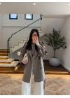 HAKİ KUŞAKLI APOLETLİ KISA TRENÇ -7738