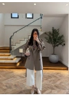 HAKİ KUŞAKLI APOLETLİ KISA TRENÇ -7738