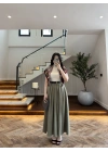 HAKİ ÖN PİLE DETAY ETEK -580653