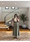 HAKİ ÖN PİLE DETAY ETEK -580653