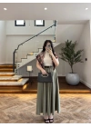 HAKİ ÖN PİLE DETAY ETEK -580653