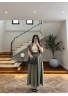 HAKİ ÖN PİLE DETAY ETEK -580653