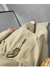 HAKİ ÖRGÜ KEMERLİ KİMONO TAKIM
