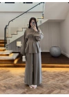 HAKİ PİLELİ DİKİŞLİ ARKA BAĞLAMALI TAKIM-9178