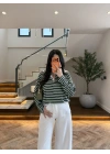 HAKİ POLO YAKA ÇİZGİLİ BASİC -27K-000013