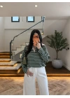 HAKİ POLO YAKA ÇİZGİLİ BASİC -27K-000013