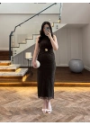 HAKİ SİMLİ GOLD AKSESURALI ELBİSE-4023