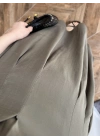 HAKİ TENSEL KUŞAKLI PENSLİ ELBİSE-260987
