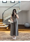 HAKİ V YAKA BLUZ PANTOLON TAKIM -257256
