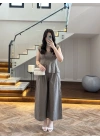 HAKİ V YAKA BLUZ PANTOLON TAKIM -257256