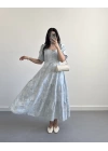 HANNA GÜPÜRLÜ MAVİ ELBİSE