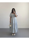HANNA GÜPÜRLÜ MAVİ ELBİSE